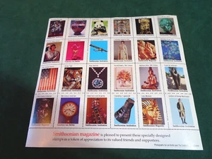 SMITHSONIAN MAGAZINE APPRECIATION CINDERELLA STAMPS, PANE OF 24, NEVER HINGED - Picture 1 of 10
