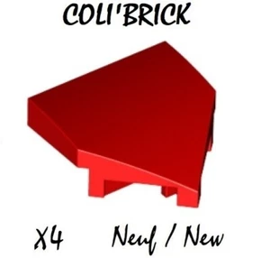 Lego 66956 - 4x Aile / Wedge 2 x 2 x 2/3 Pointed - Rouge / Red- NEUF - Imagen 1 de 1