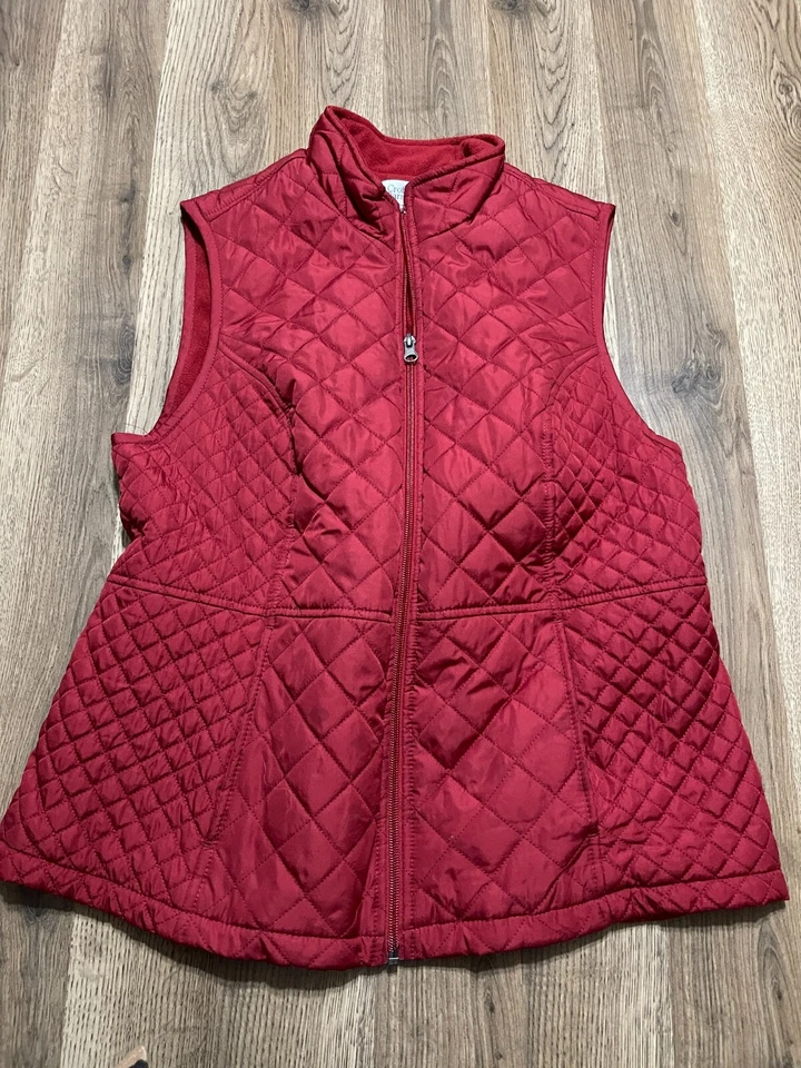 Jaqueta Croft & Barrow, Feminina Tamanho Médio, Vermelha, Zíper Completo, Colete - Imagem 1 de 4