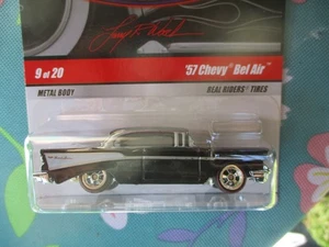 Hot Wheels Larry's Garage 57 Chevy Bel Air Black 9/20 Real Riders Chase - Picture 1 of 8