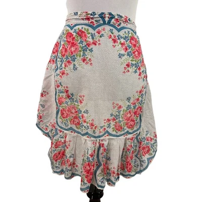 Beautiful Dainty Floral Victorian Print Hanky Bottom Apron One Size - Image 1 of 4
