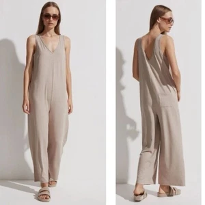 VARLEY Tan Taupe “Pelion” Stretch Jersey Jumpsuit Size XS New - Picture 1 of 8