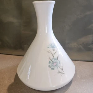 Vintage Taylor Smith Taylor  BOUTONNIERE Carafe Vase 9" Tall 7" Wide MCM Blue - Picture 1 of 7