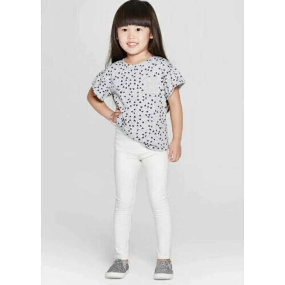 Leggings Cat & Jack™ Niñas Pequeñas Duraderas Rodilla Algodón Crema Hotmelt Brillo 12M Foto 1 de 3