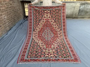 Vintage Turkish-Inspired Caucasian Kilim Rug 5x7'10 ft Oriental Area Carpet - Picture 1 of 11