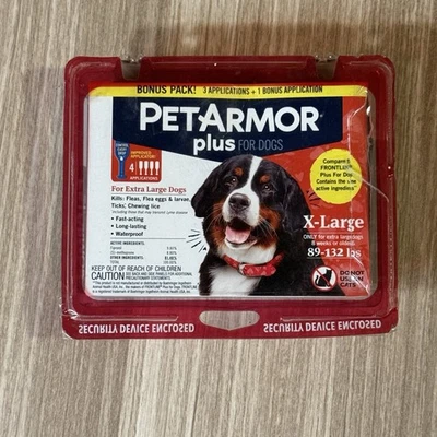 Pet Armor Plus para perros extra grandes 89-132 lb 3 aplicadores exp: 10/11/26 nuevo Foto 1 de 2