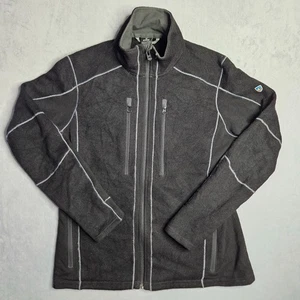 Chaqueta Kuhl Interceptr Para Hombres Mediana Negra Cremallera Completa Polar Bolsillos con Cremallera Senderismo Logo - Imagen 1 de 14