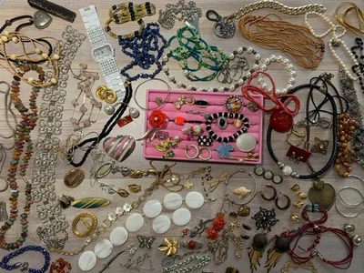 Modeschmuck & Trödel Konvolut | Bastler Lot Sammlung Schrott defekt V - Bild 1 von 4