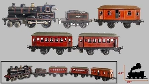 1920's Bing 0-35 British Market 4-4-0 Glossy 0-gauge Passenger Train Set - Picture 1 of 12