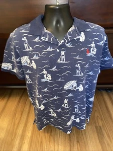 Polo Ralph Lauren Short Sleeve Classic Fit Shirt Surfing Blue Polo Shirt Size XL - Picture 1 of 7