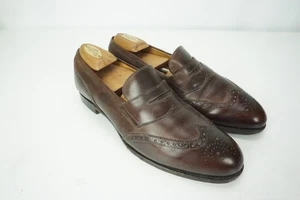 Zapatos Mocasín Paul Stuart Edward Verde Marrón Punta Ala Talla 9.5 - Imagen 1 de 9