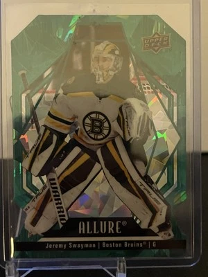 2022-23 Upper Deck Allure Green Rainbow Die-Cut /99 Jeremy Swayman #93 - Image 1 of 2
