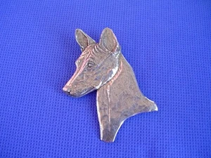 Pewter Basenji Head study necklace #40J African Dog Jewelry by Cindy A. Conter - Picture 1 of 1