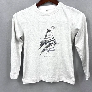 Brunello Cucinelli Dream To Inspire Tee Shirt Kids 8 Long Sleeve Gray Logo ski - Picture 1 of 12