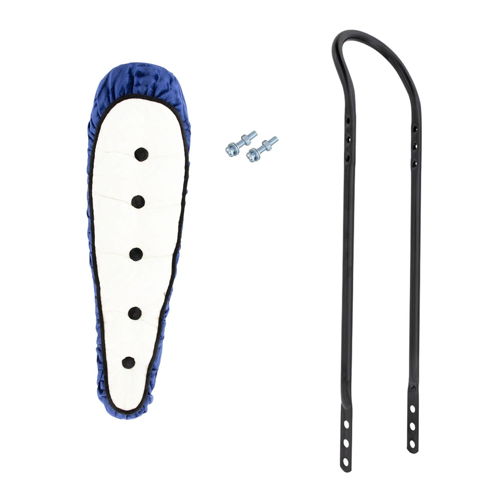 20" ORIGINAL LOWRIDER Velour 5 Button Blue White Banana W/Seat Black Sissy Bar - Imagem 1 de 1