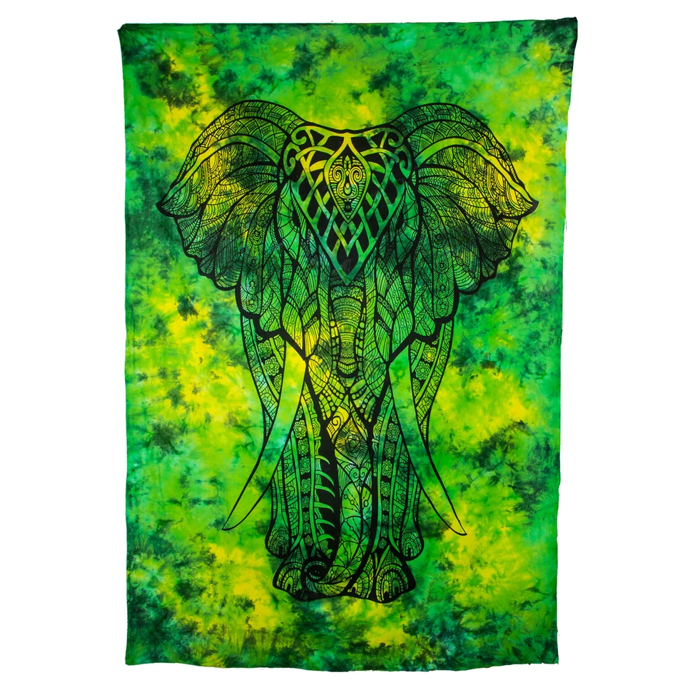 Wandtuch Dekotuch Bunte Indien Tagesdecke Wandbehang Elefant ca. 200 x 135 cm  - Bild 1 von 1
