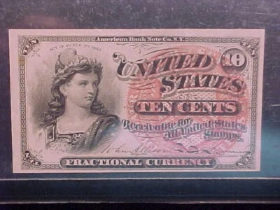 1863 10C Fractional Currency, PMG 64 graded, FR-1257, a 4th Issue. - Image 1 of 3