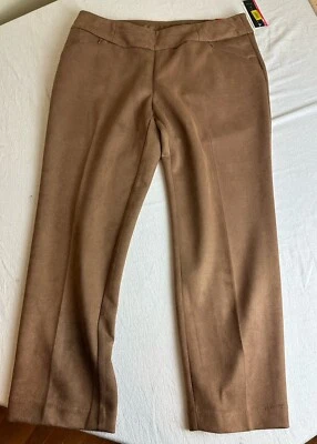 Investments Park Ave Pull On Brown Dress Pants Secret Support Womens 14P R NWT - Image 1 of 4