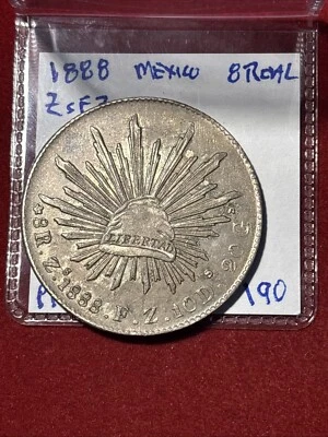 8 Reales de Plata República de México 1888 ZS FZ Foto 1 de 4