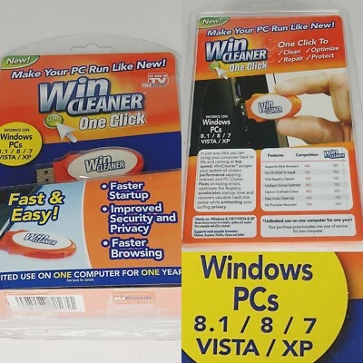 NEW! Win Cleaner USB TV One Click PC Computer Windows Clean Repair Protect - Image 1 of 4