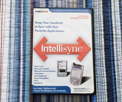 Intellisync Handheld Software Palm Pocket PC Windows CE -- Win 98 2000 NT Me XP - Image 1 of 4