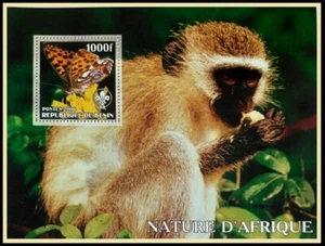 115.BENIN 2006 STAMP M/S FAUNA OF AFRICA, BUTTERFLY, MONKEY, SCOUTS. MNH - Picture 1 of 1