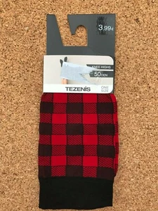 Calzedonia Tezenis checked fashion knee highs socks, 50den, one size, brand new - Picture 1 of 3