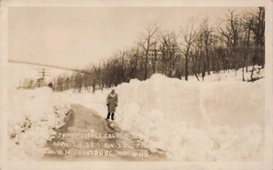 1928 RPPC Frostburg Maryland Schnee auf dem Berg Savage einzigartige Echtfoto MD-Postkarte - Bild 1 von 4