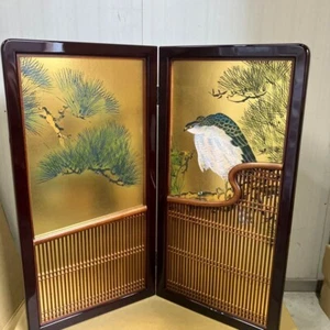 Pantalla Plegable Panel Byobu Japonés Vintage - Imagen 1 de 4