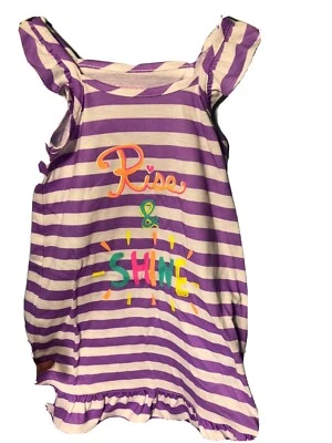 Vestido Wonderkids Niñas Púrpura Rayas 3T Niño Pequeño Elevación y Brillo Verano Poliéster Foto 1 de 4