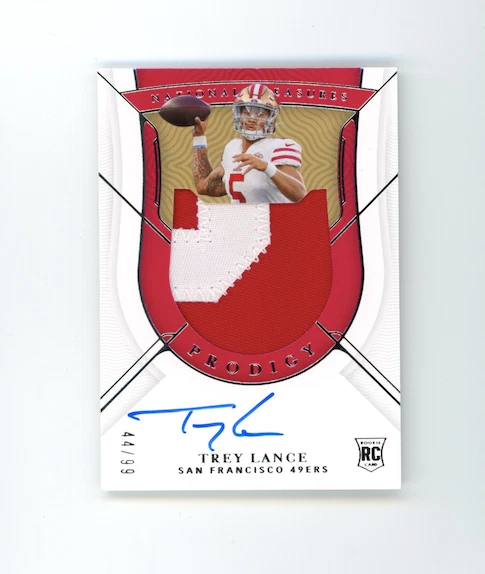 Trey Lance 2021 Panini National Treasures Prodigy Patch RC Auto /99