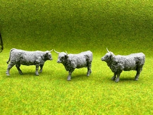 28mm Highland Cattle Herd Cow Wargame Animal Scatter Animal Den Miniatures - Picture 1 of 4