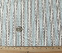 French Antique Faded Blue & Maroon Cotton Flannel Fabric Yardage~L-94"X W-32"