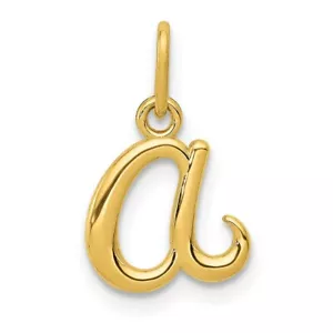 14k Yellow Gold Initial Letter A Charm Pendant 0.63 Inch - Picture 1 of 4