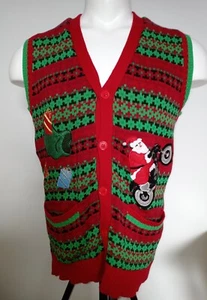 Blizzard Bay Mens Size M Motorcycle Santa Christmas Vest - Picture 1 of 4