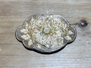 Vtg Charmant Belts Beverly Hills Gold Tone Flower Belt Buckle - Picture 1 of 5