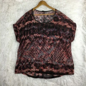 LYS Love Your Style Women Blouse Top Shirt Plus Size 3X Short Sleeve - Picture 1 of 8