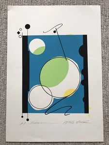 Modern ABSTRACT Serigraph Print Atsuko Okamoto Contemporary Pop Art 21" x 29" - Picture 1 of 4
