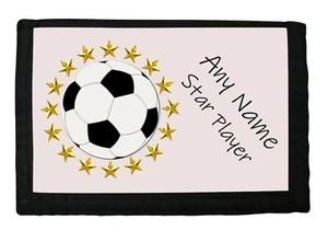 PERSONALISED FOOTBALL STAR PLAYER PRINT BOYS RIP WALLET BIRTHDAY CHRISTMAS GIFT - Picture 1 of 3