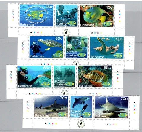KAPPYSTAMPS 850-13 BAHAMAS MARINE CONSERVATION STRIPS 2013  MNH Cover