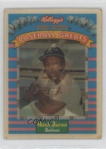 1991 Sportflics Kellogg's Corn Flakes Baseball Greats Hank Aaron #2 HOF