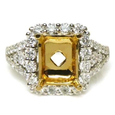 1.11 TCW Round Cut Diamonds Engagement Setting Crafte In Solid 14k Two Tone Gold - Image 1 of 4