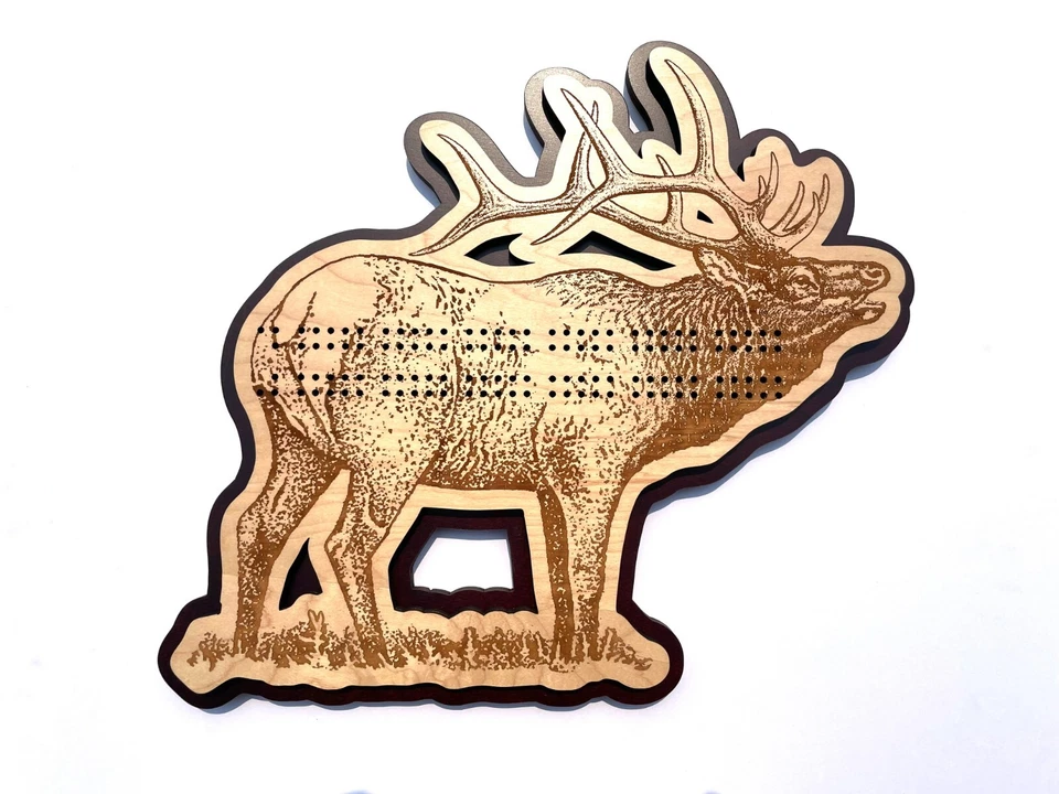 Elk Cribbage Board - Image 1 of 1