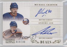 2013-14 National Treasures Duals /100 Anders Lee Michael Grabner Rookie Auto RC