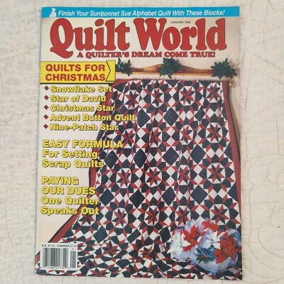 Quilt World Magazine January 1992 Rare Vtq Quilting Patterns Applique & Pieced - Image 1 of 4