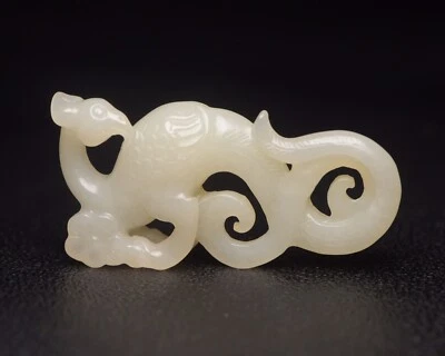 Exquisita estatua de pájaro fénix tallada a mano de jade hetiano natural certificada 1034 Foto 1 de 4