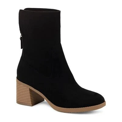 Sun + Stone Women Lyraa Block Heel Ankle Booties Size US 10M Black Microsuede - Image 1 of 3