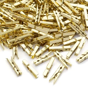 200 Pieces Photo Clips,Mini Rose Rold Plastic Utility Paper Clip Clothespins ... - Picture 1 of 6