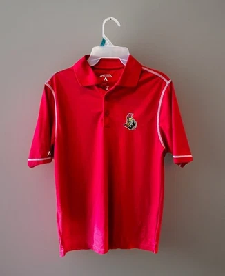 Camisa polo roja de los Senadores de Ottawa Antigua para hombre Sens Sens Canadá en muy buena condición NHL hockey Foto 1 de 4