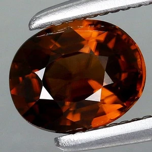 0.95ct t.w 6x4.9mm Oval Natural Untreated Orange Zircon Gemstone, Cambodia - Picture 1 of 4